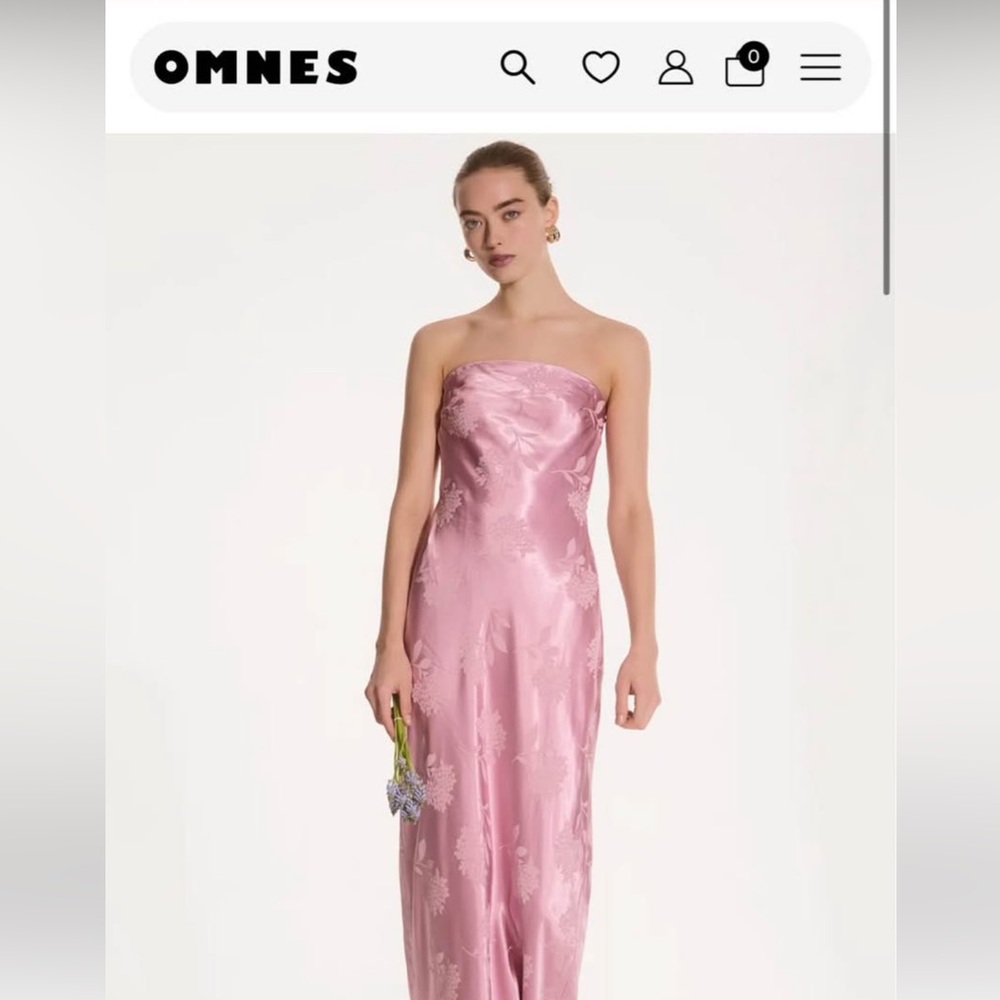 Pink Strapless Satin Slip Dress